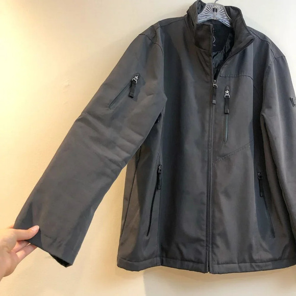 Tumi Tech Convertible Hooded Windbreaker Grey Coat Full Zip Jacket Men's Small - Picture 3 of 11